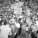 Workers rally in 1949. Photo: AP